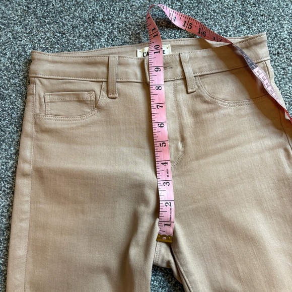 L’Agence Margot Skinny High Rise Coated Denim Jeans Cappuccino Brown Size 26 - Picture 8 of 10